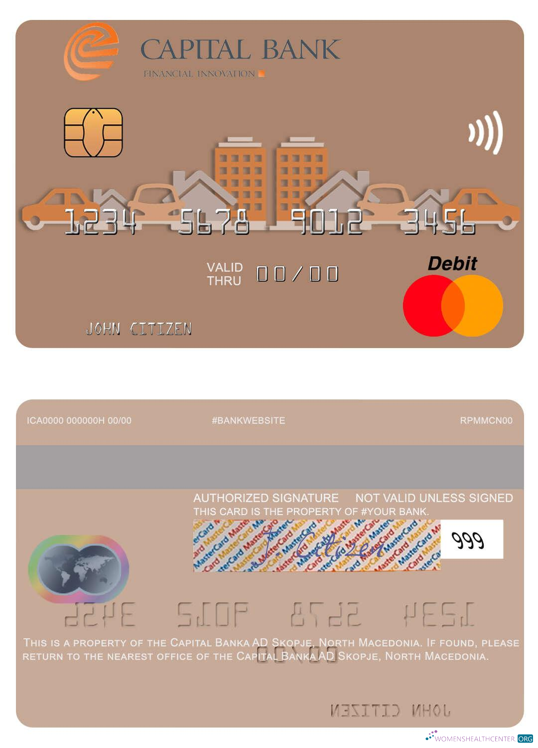 Download North Macedonia Capital Banka AD Skopje mastercard Photoshop template
